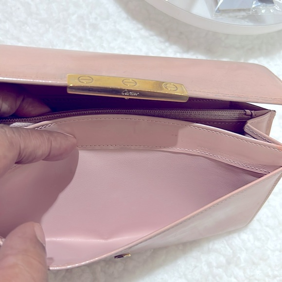 Cartier Light pink Long Wallet with Free Unbranded Chain with Felt & Earrings - Picture 13 of 16